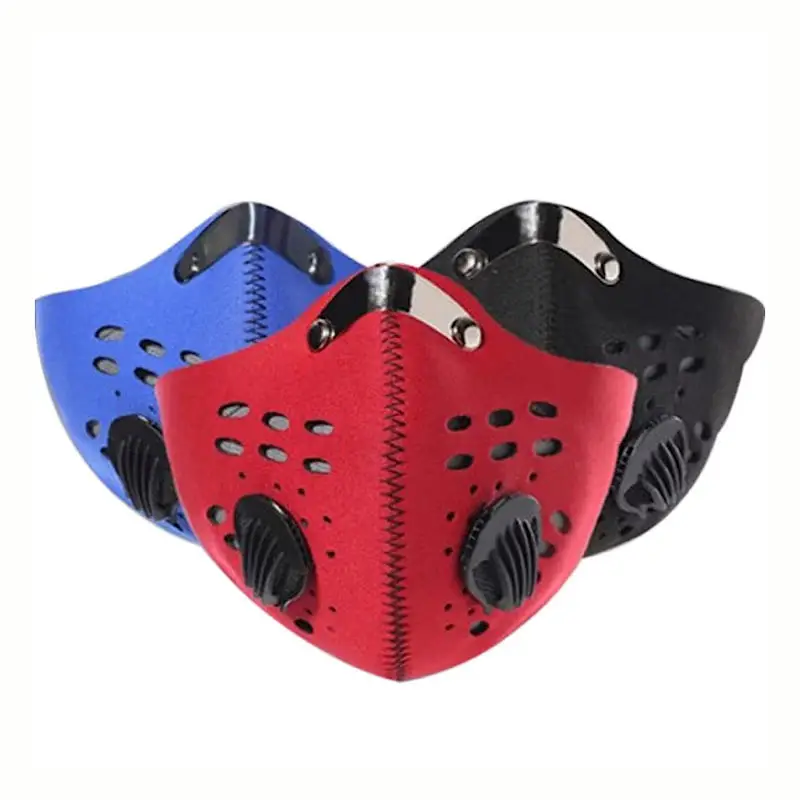 

Respirator carbon PM2.5 germs Filters Voor Vervuiling Pollen fog Allergie Houtbewerking Running Wasbaar Neopreen cycling Mask