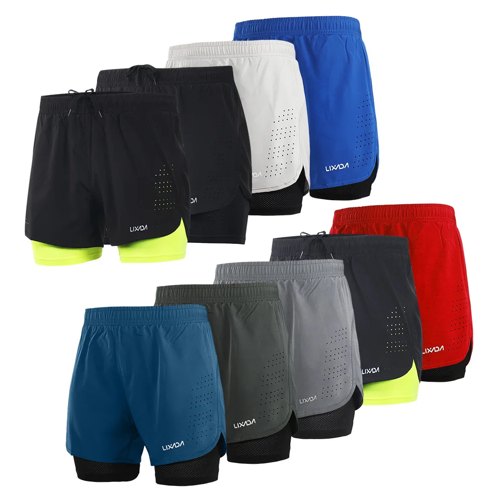 Lixada Mens 3 Running Shorts Quick Drying Gym Athletic Shorts