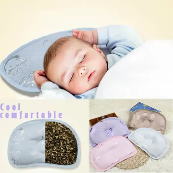 

2019 Cool Comfortable Toddler Baby Ice Silk Fiber Pillow Citrus Leaf Support Summer Prevent Flat Head Protective pillow