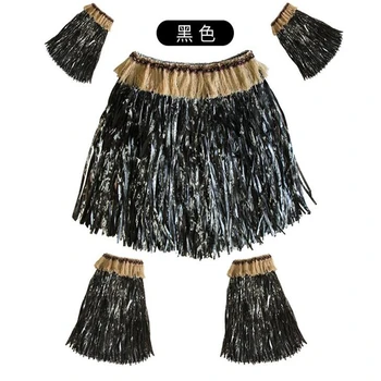 

Party Decoration Arm Sleeve Feet Cover Grass Skirt Hula Dance Costume Beach Summer Holiday Wedding Party Hula Thickening Suit