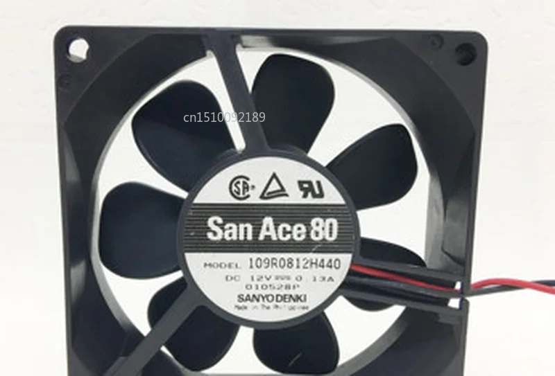 Free shipping 8 cm fan 12V 80*80*25 0.13A 109R0812H440 2 line fan