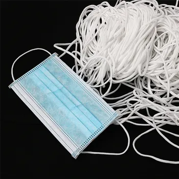 

100meters Handmade Mask Elastic Rope Round White Elastic Band Mask Oil Core Belt Masks Rope DIY Protective Clothing Accessories