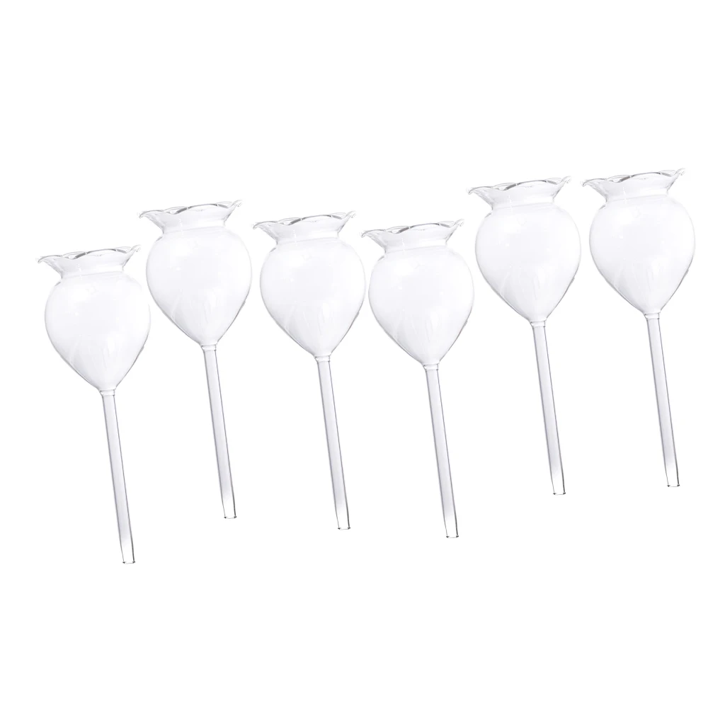 6Pcs Plant Watering Device Indoor Automatic Flower Glass Garden Sprinkler Transparent Mini Durable Clear Glass Aqua Bulbs