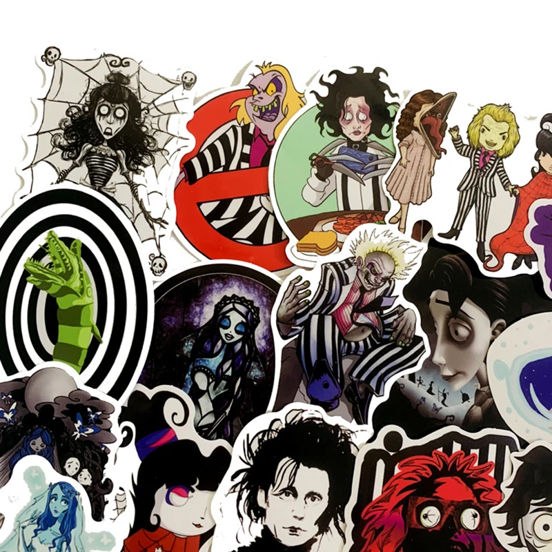 61pcs Stickers Tim Burton Classic Movie Edward Scissorhands Graffiti Sticker For Skateboard Laptop Bicycle Waterproof Decals F4