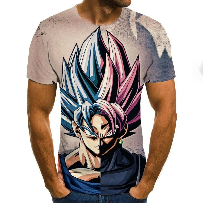 

2020 New Men's t-shirt summer fashion Dragon Ball 3d print Kids Goku Anime T Shirts
