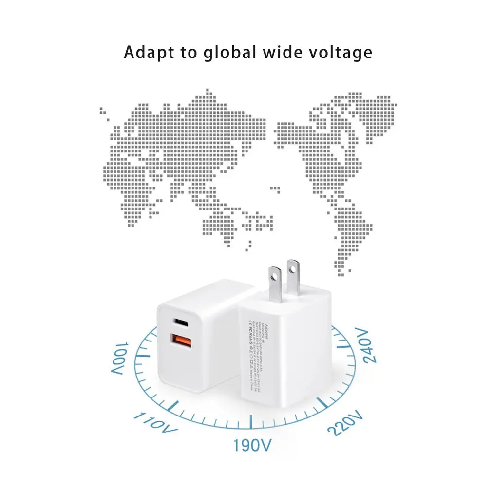 18 Вт PD+ QC3.0 зарядное устройство Быстрая зарядка usb зарядная станция адаптер питания Универсальный мобильный телефон Настольный настенный дом
