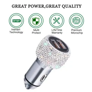 

Car Dual USB Charger Adapter 3.1A Auto Vehicle Metal Charger For Smart Phone/Tablet Fast Charging 2 Port USB Mini Charger