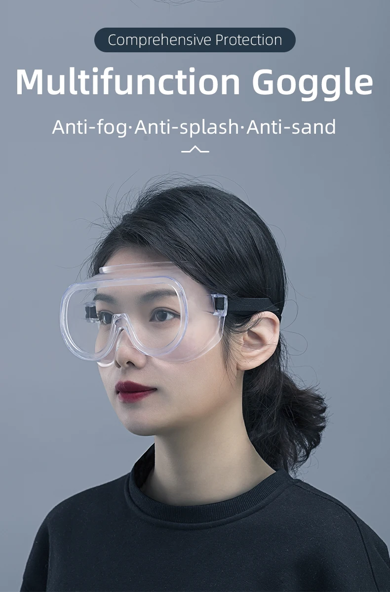 ROCKBROS Windproof Cycling Glasses Totally Closed Labor Protection Goggles Transparent Dust-proof Splash-proof Sports Goggles