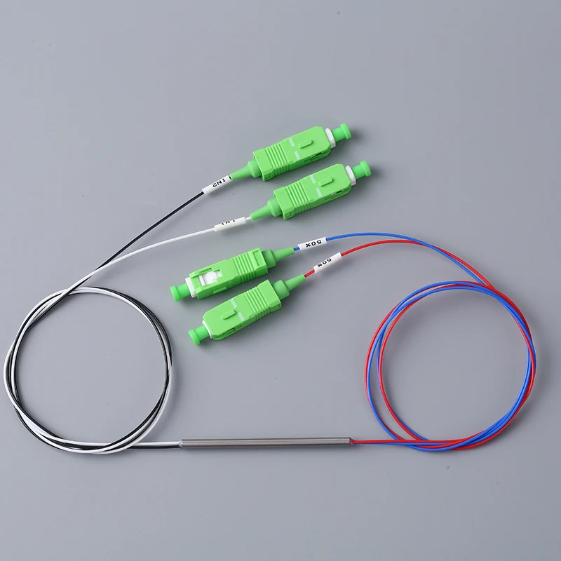 FBT 커플러 단일 모드 광섬유 스플리터, SC, FC, LC, ST 커넥터 포함, 0.9mm, 2X2
