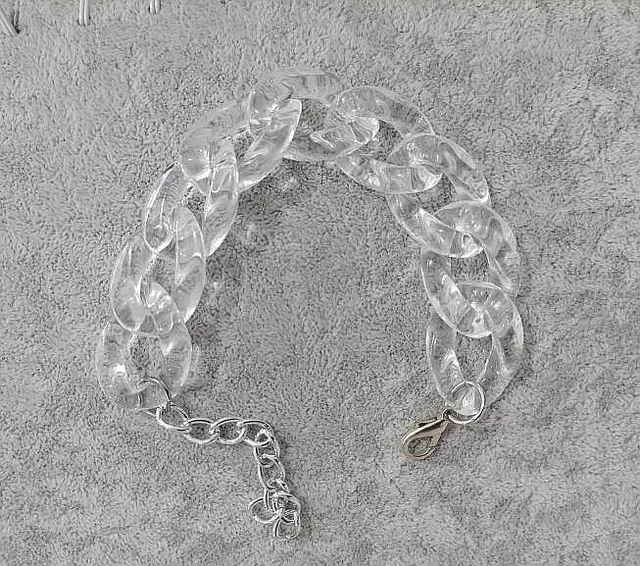 FishSheep Colorful Acrylic Thick Chain Bracelets For Men Women Bohemian Multi color Resin Chain Bracelets & Bangles 2021 Jewelry clear