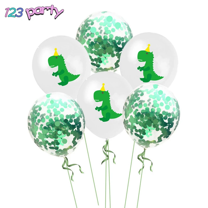 10Pcs 12 Inch Cartoon Dinosaur Confetti Balloon Baby Shower Children Party  Happy Birthday Balloon Party DIY Decoration|Ballons & Accessories| -  AliExpress