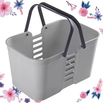 

1PC Plastic Portable Shower Basket Rectangular Storage Baskets Bathing Shower Basket Bathroom Storage Organizer for Home Bedroom