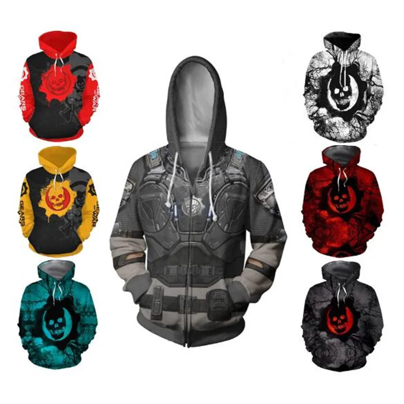 

Gears of War 5 Cosplay Marcus Fenix zipper hoodie clothing men and women game sweater 3D digital printing new