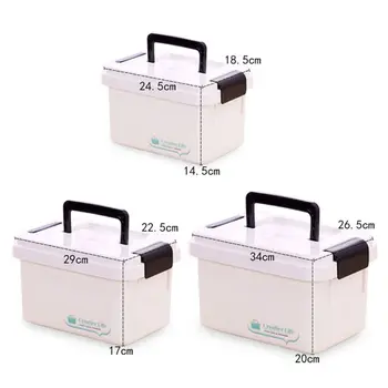 

Portable Double Layers Plastic Drug Medicine Storage Box Organizer First Aid Chest Case with Lid