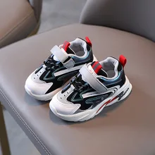 

Children Shoes Autumn Soft Bottom Antiskid Leisure Girls Trainers Kids Sneakers Outdoor PU Mesh Patchwork Breathable Boys Shoes