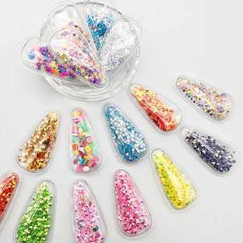 

10pcs 30*55mm Transparent Sequins Accessories Sequin Applique without Hair Clips DIY Materials,10Yc10435