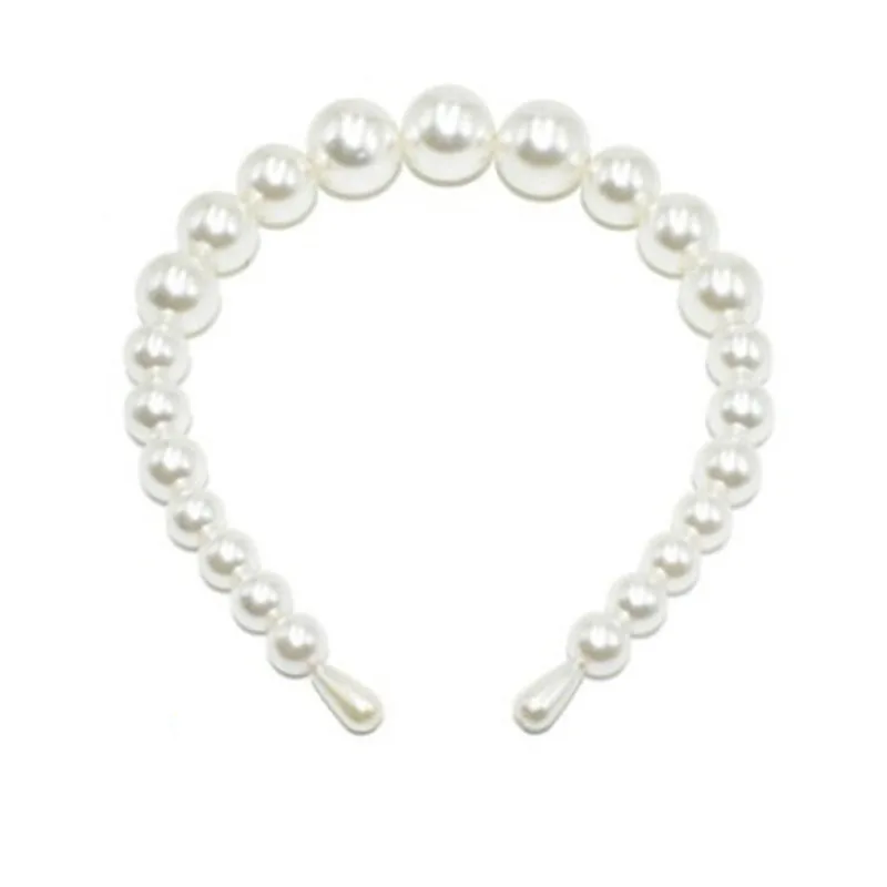 Большие жемчужные резинки для волос, элегантная повязка на голову для ...