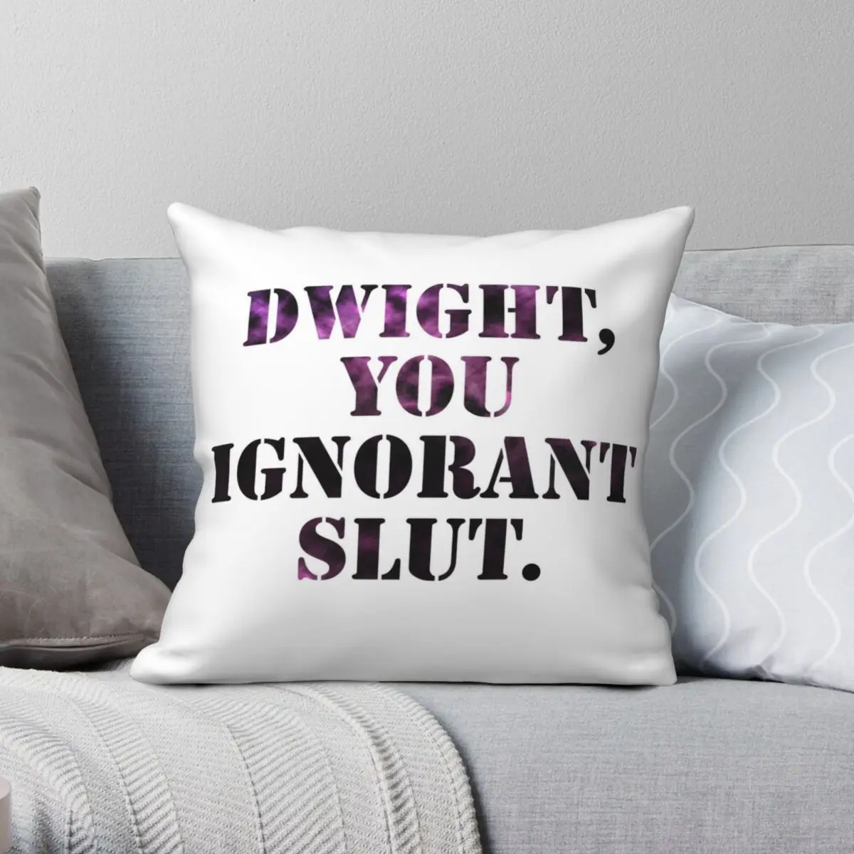 Dwight You Ignorant Slut Pillowcase Polyester Linen Velvet Pattern Zip Decor Sofa Seater Cushion Case 45x45 | Дом и сад