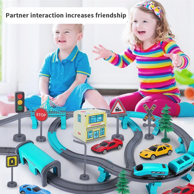 Piste magique bricolage assemblée générale ensemble de voitures de chemin de fer voiture de Train électrique Compatible avec Brio piste jouets éducatifs enfants cadeaux