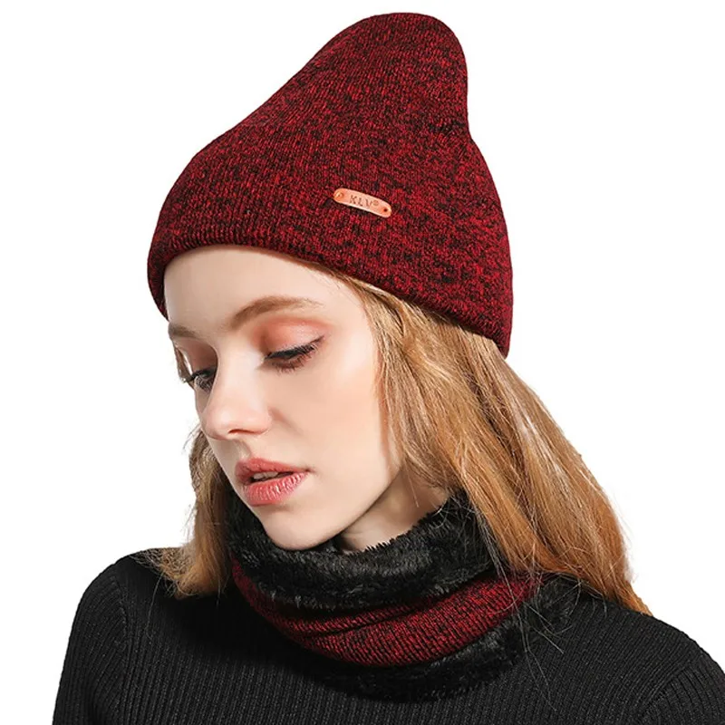 BEFORW новая зимняя Для женщин шеи теплые, вязаные модные шляпа Sscarf набор Толстая теплая удобная обувь в стиле Для женщин геометрический шапки-бини