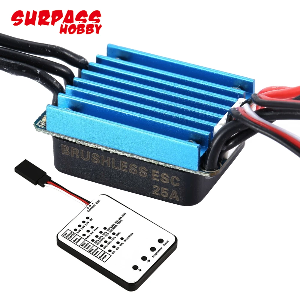 2430 5800KV/7200KV бесщеточный двигатель с 25A бесщеточным ESC и программной картой для 1/16