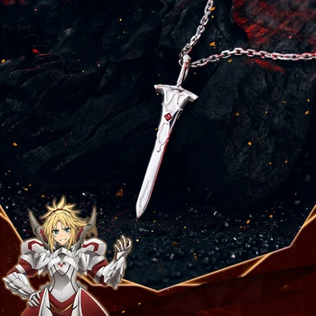 

Fate Apocrypha Anime Necklace Pendant Sliver S925 Sterling Manga Role Mordred Cosplay Action Figure Jewelry Gift