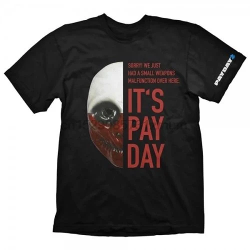 Payday 2 Мужская маленькая футболка с изображением маски волка черная классная