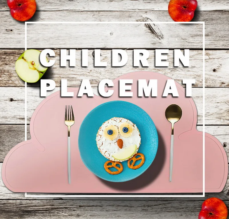 

1Pcs Cloud Shape Placemat Kids Plate Mat Food Grade Silicone Table Pad Waterproof heat insulation Kitchen gadget Easy Cleaning
