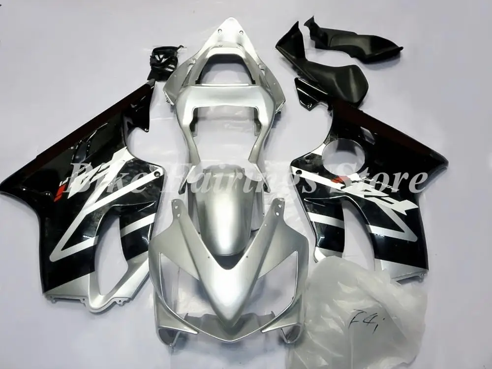Высокое качество(литье под давлением) ABS обтекатель наборы Подходит для Honda CBR600 FS F4i 2001 2002 2003 01 02 03 пользовательские REPSOL - Цвет: Black Silver