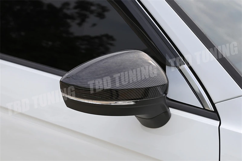 Для Volkswagen VW Tiguan замена стиль Карбон стиль зеркало заднего вида Крышка