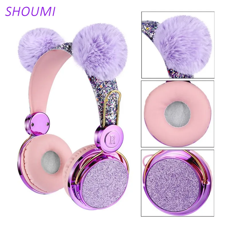Kid Wired Headphone with Microphone 3 5mm Music Stereo Online Lesson Earphone Computer Mobile Phone Gamer Cat Headsets Girl Gift