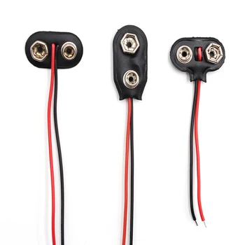 

10 Pcs/lot New High Quality T type I type 9V Battery Snap Connector Clip with Wire Holder Cable Leads Cord
