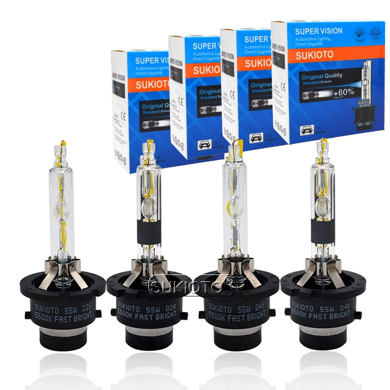 SUKIOTO Premium 55W Xenon D2S D4S Car Headlight HID Bulb 5500K D2S D4S HID Projector Lens Bulb For 55W D2R D4R Xenon Ballast Kit (8)