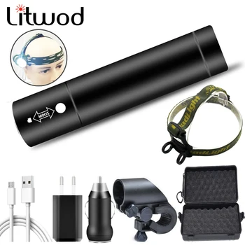 

Led Head Flashlight Lamp XM-L T6 High Quality Torch Built in 18650 Rechargeable Battery 2 in 1 Power Bank 2000lm 10W Bike Light