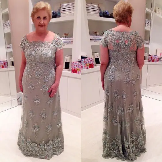 2020 elegent Mother Of The Bride Dresses Plus Size vestidos de fiesta Appliques Short Sleeves Custom Made Formal Occasions Gowns | Свадьбы и
