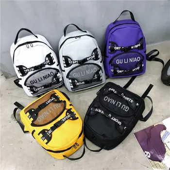 

New Unisex Letter College Backpack Men Fashion Street Cloth Bag Teenagers Leisure Dainty Outdoor Couple Bags Mochila DF485
