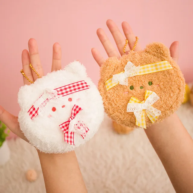 Plush Cartoon Coin Purse Cat Rabbit Bear Money Bag Girl Cute Soft Mini Women Wallet Card Case Holder Kids Gift Storage Bag 2