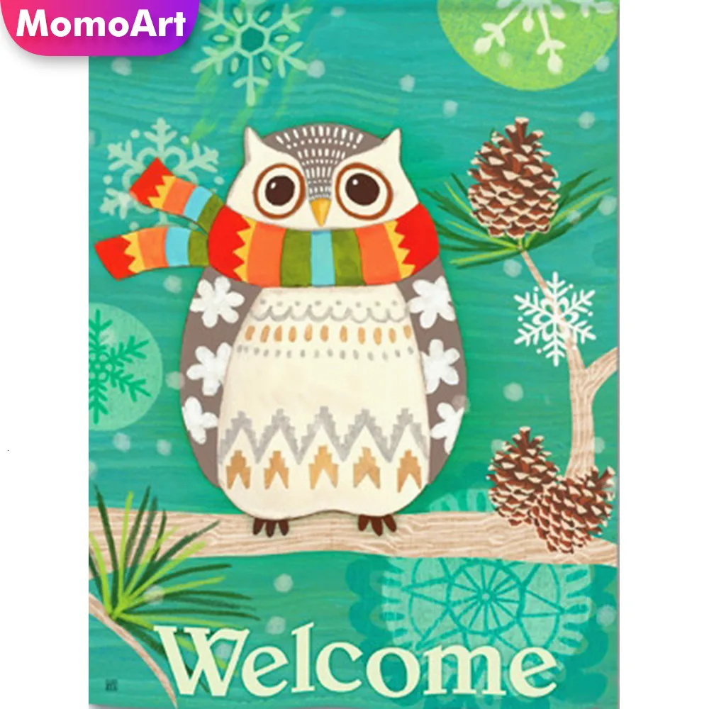 

MomoArt DIY Diamond Painting Cartoon Owl Full Square Rhinestones 5D Diamond Mosaic Cross Stitch Wall Decoration