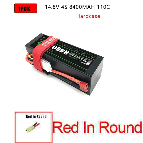 DXF Lipo батарея 4S 8000mah 8400mah 14,8 V 110C 220C Hardcase для 1/8 1/10 масштаб Электрический радиоуправляемый Багги Truggy гусеничный автомобиль - Цвет: 1PCS4S8400HARDRED