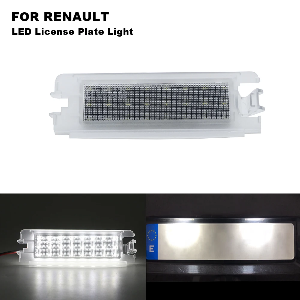 

Clear car LED License Plate Lights For RENAULT DACIA LOGAN SANDERO Renault Clio Waterproof Number Plate Light car accessories