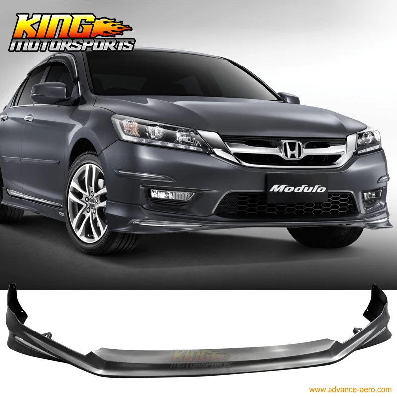 

For 13-15 Honda Accord 4Door Front Bumper Lip MODULO Style Unpainted Black PP