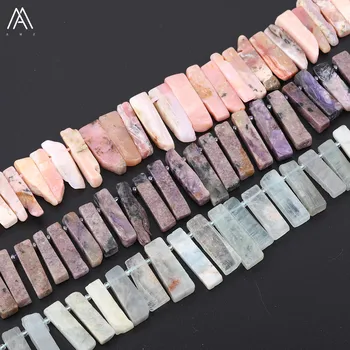 

Approx 38-45pcs/strand Natural Purple Charoite Graduated Point Spacer Beads,Top Drilled Aquamarines Slab Points Necklace Making