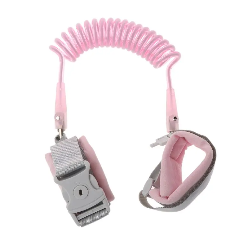 Pink Защита от потери, застежка на запястье, Дополнительный замок, поводок для малышей, ремень безопасности для ходунков, браслет для прогулок, регулируемый ремень, 2 м - Цвет: Pink