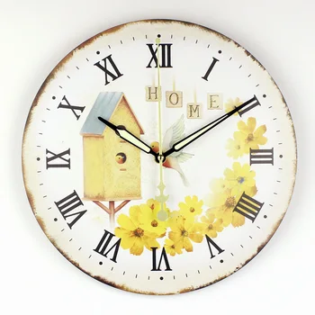 

Beautiful Home Decoration Large Wall Clock Warm Home Wooden House Early Bird Decoration Wall Clocks Waterproof Mute Watchs