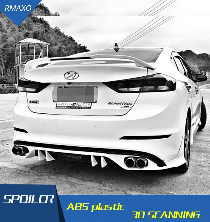 Спойлер для Hyundai Elantra светодиодный задний спойлер из АБС пластика 2017|Спойлеры и