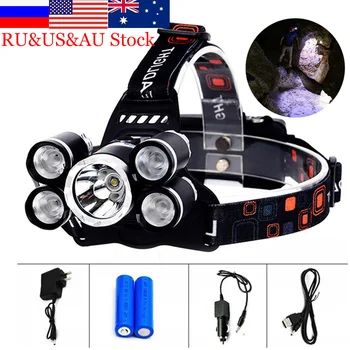 

zk20 8000LM High Power Headlight LED Headlamp T6 4 Q5 5 Chip Head Lamp Flashlight Torch Lanterna Head Light for Hunting