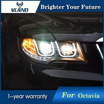 

VLAND Head Lamp For Skoda Octavia Superb Led Headlights 2010-2012 DRL Hid Bi-Xenon Lens angel eye low beam