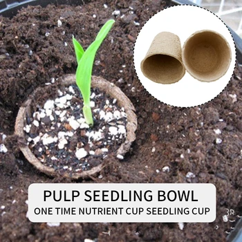 

100Pcs 2.4" Paper Pot Plant Starters Seedling Herb Seed Nursery Cup Kit Organic Biodegradable Home Cultivation Seeding Grown Cup