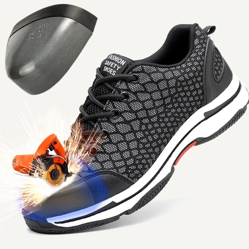 

Fashion Safety Shoes Reflective material Upper Steel toe Anti-smashing men Work Shoess #YD538