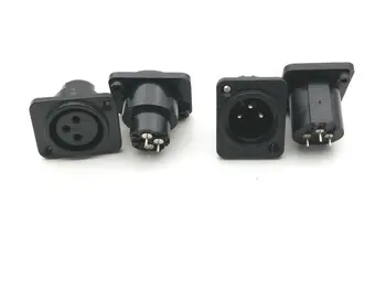 

4pcs XLR 3 pin Panel Mount Male/ Female Chassis Socket Connector